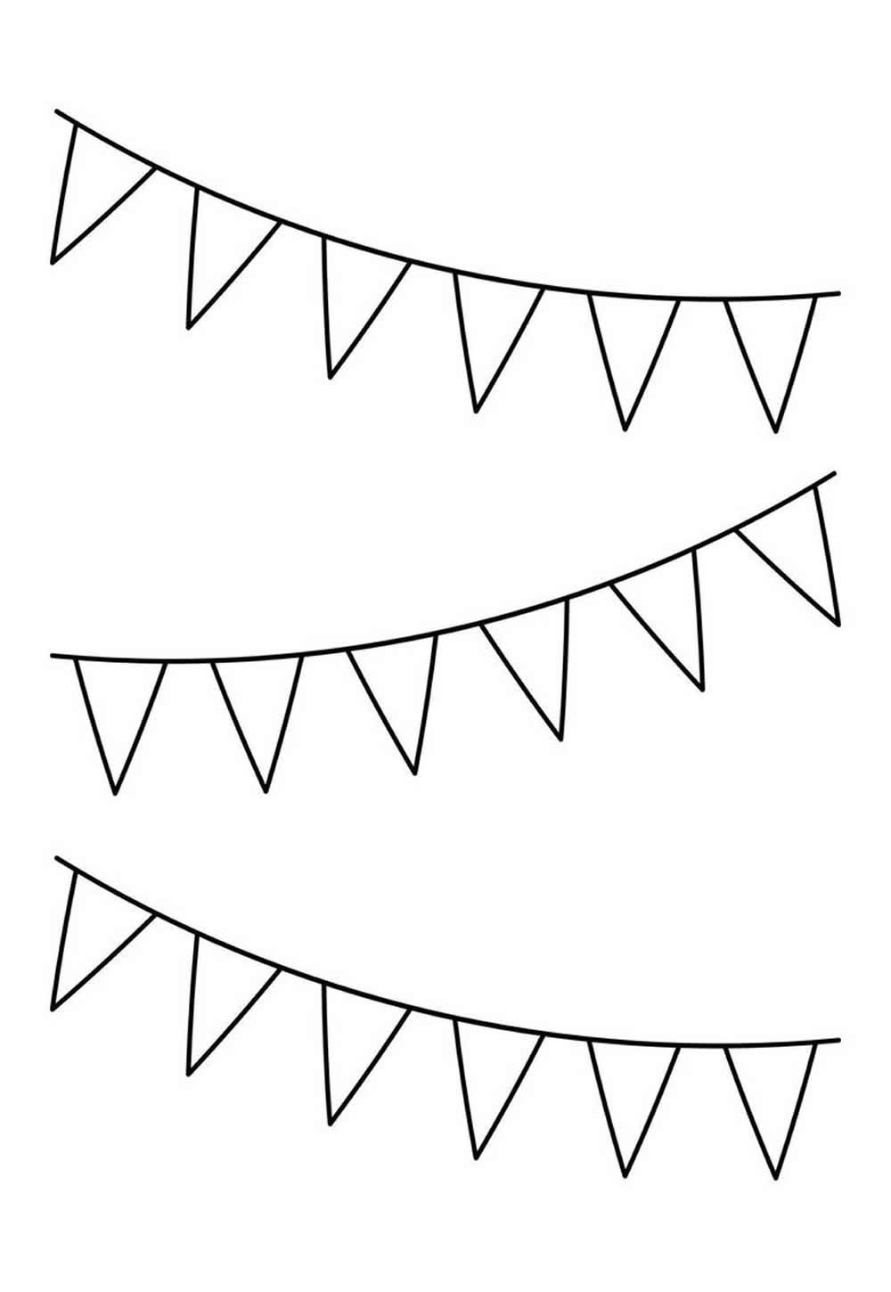 Desenhos de Bandeirinhas Juninas para colorir