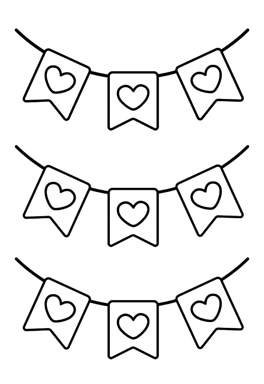 Desenhos de Bandeirinhas Juninas para pintar