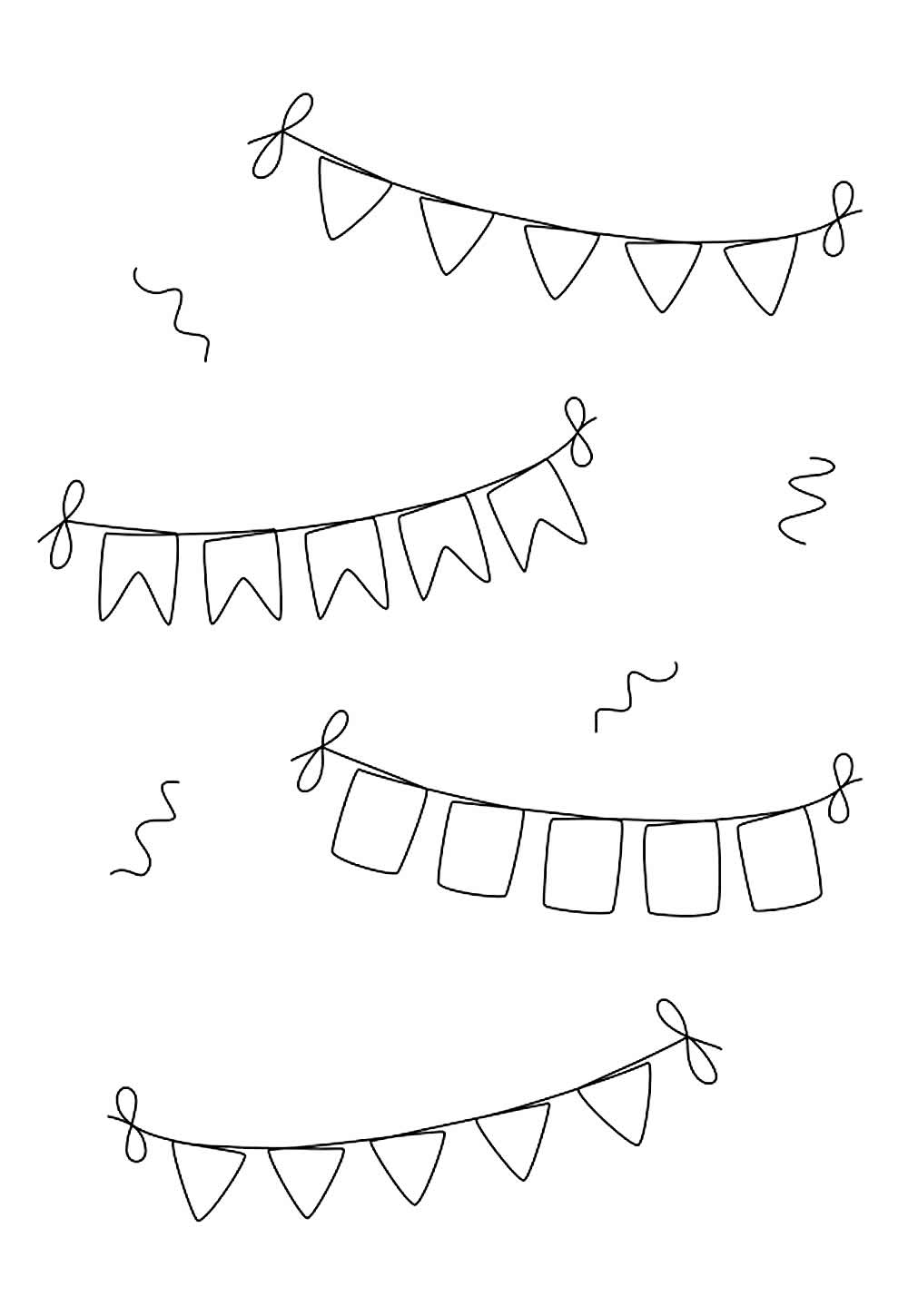 Bandeirinhas Juninas para colorir