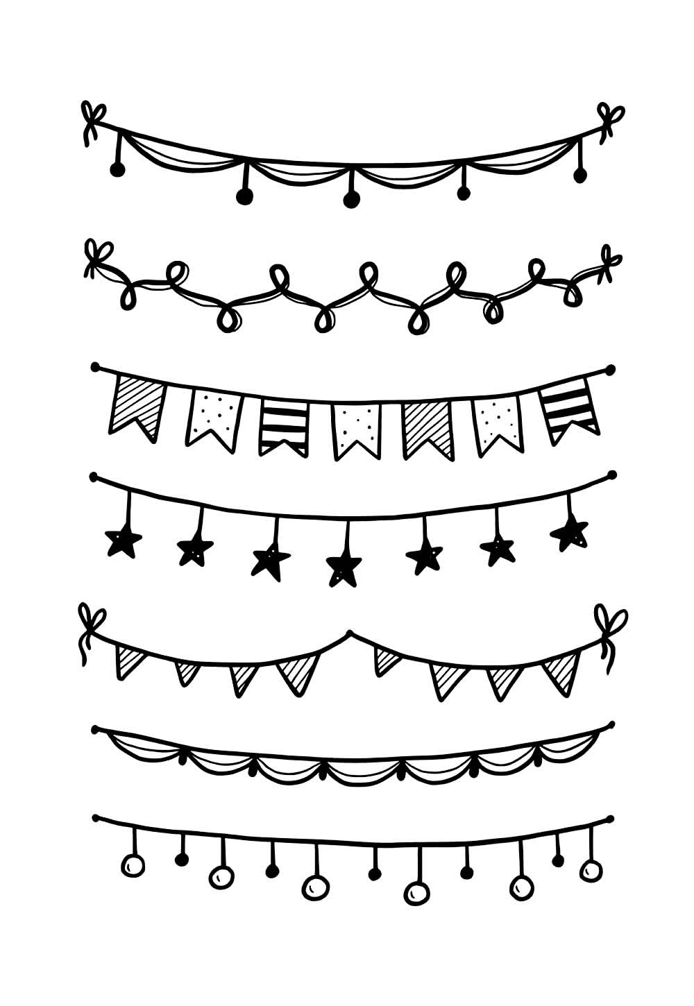 Bandeirinhas Juninas para colorir