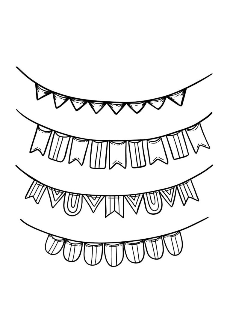 Desenhos de Bandeirinhas Juninas de São João para Colorir - Tudo Para ...