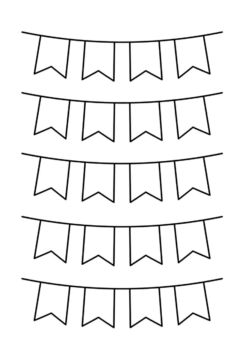 Desenhos de Bandeirinhas Juninas para colorir