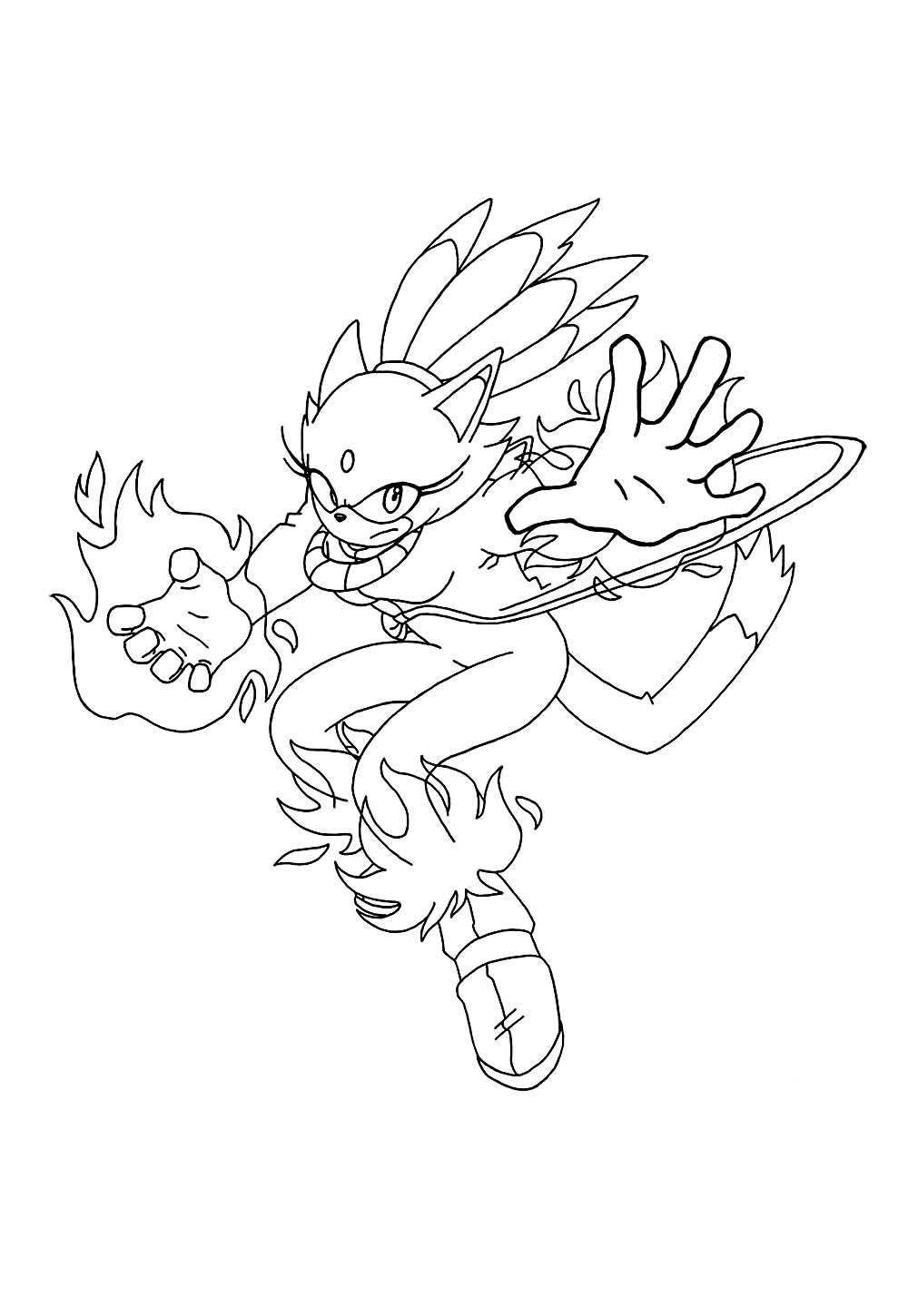 Desenho da Blaze the Cat para pintar