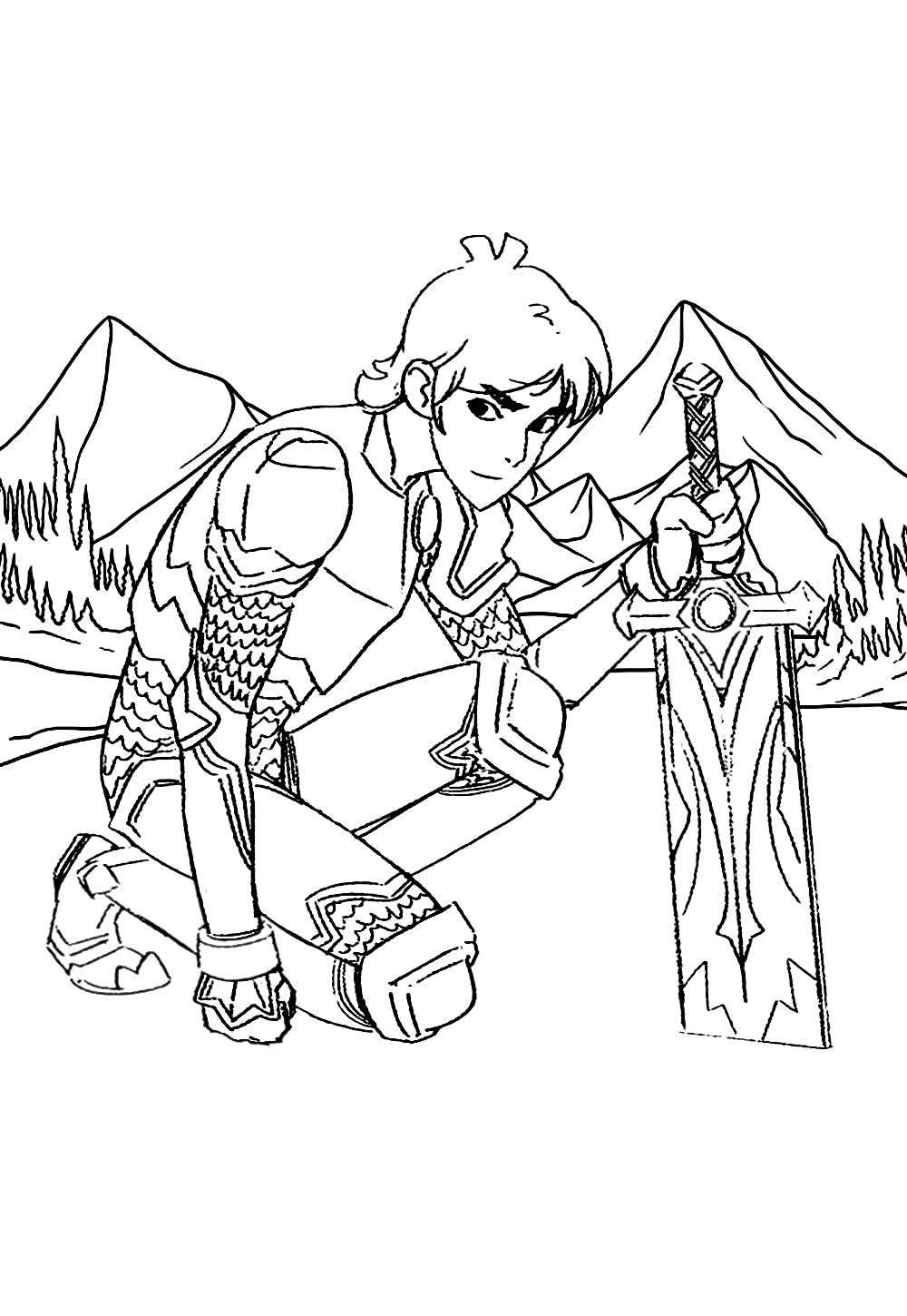 Desenho de Caçadores de Trolls para pintar