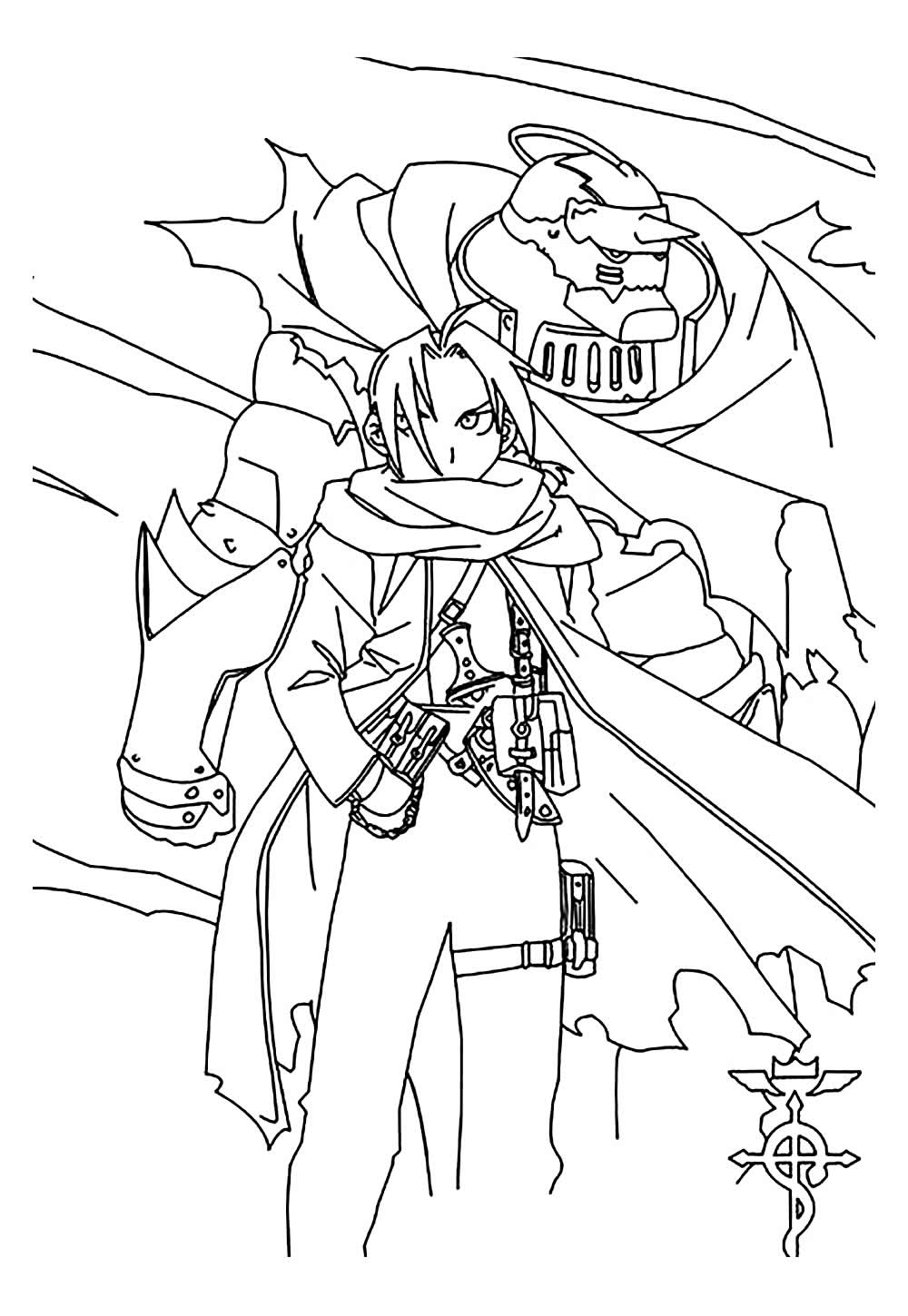 Desenhos de Fullmetal Alchemist para pintar