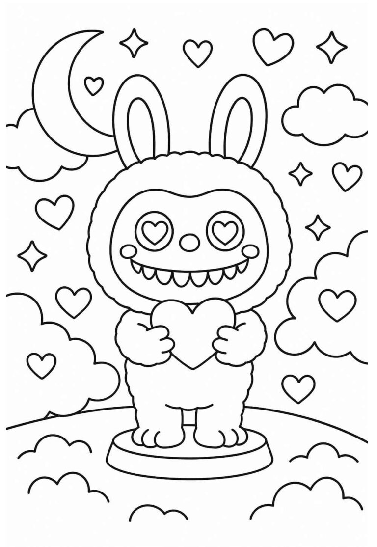 Desenhos de Labubu para Pintar e Colorir - Tudo Para Colorir