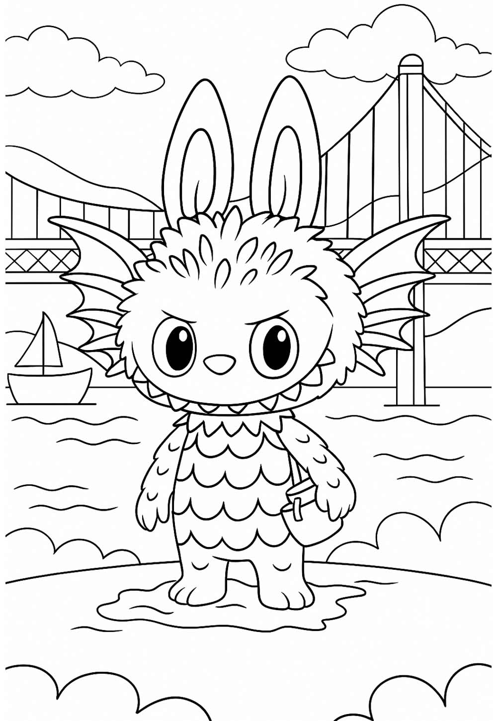 Desenho de Labubu para colorir