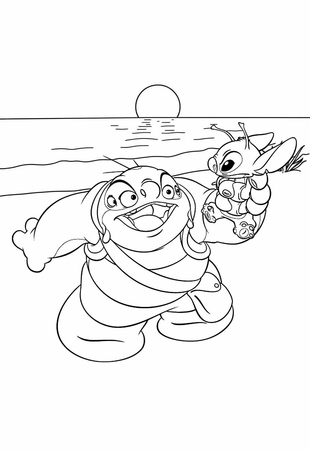 Página para colorir de Lilo e Stitch