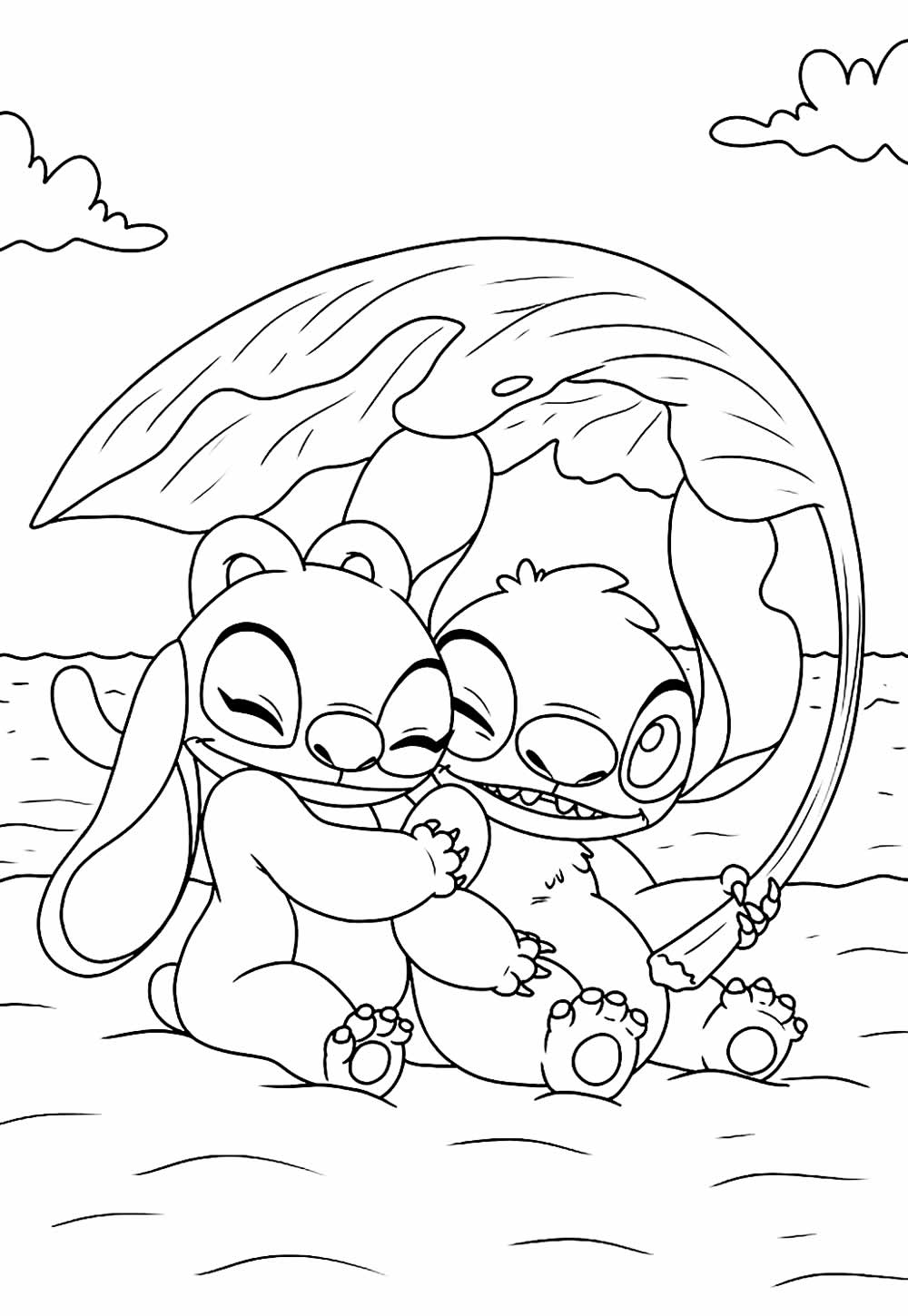 Desenho para colorir de Lilo e Stitch
