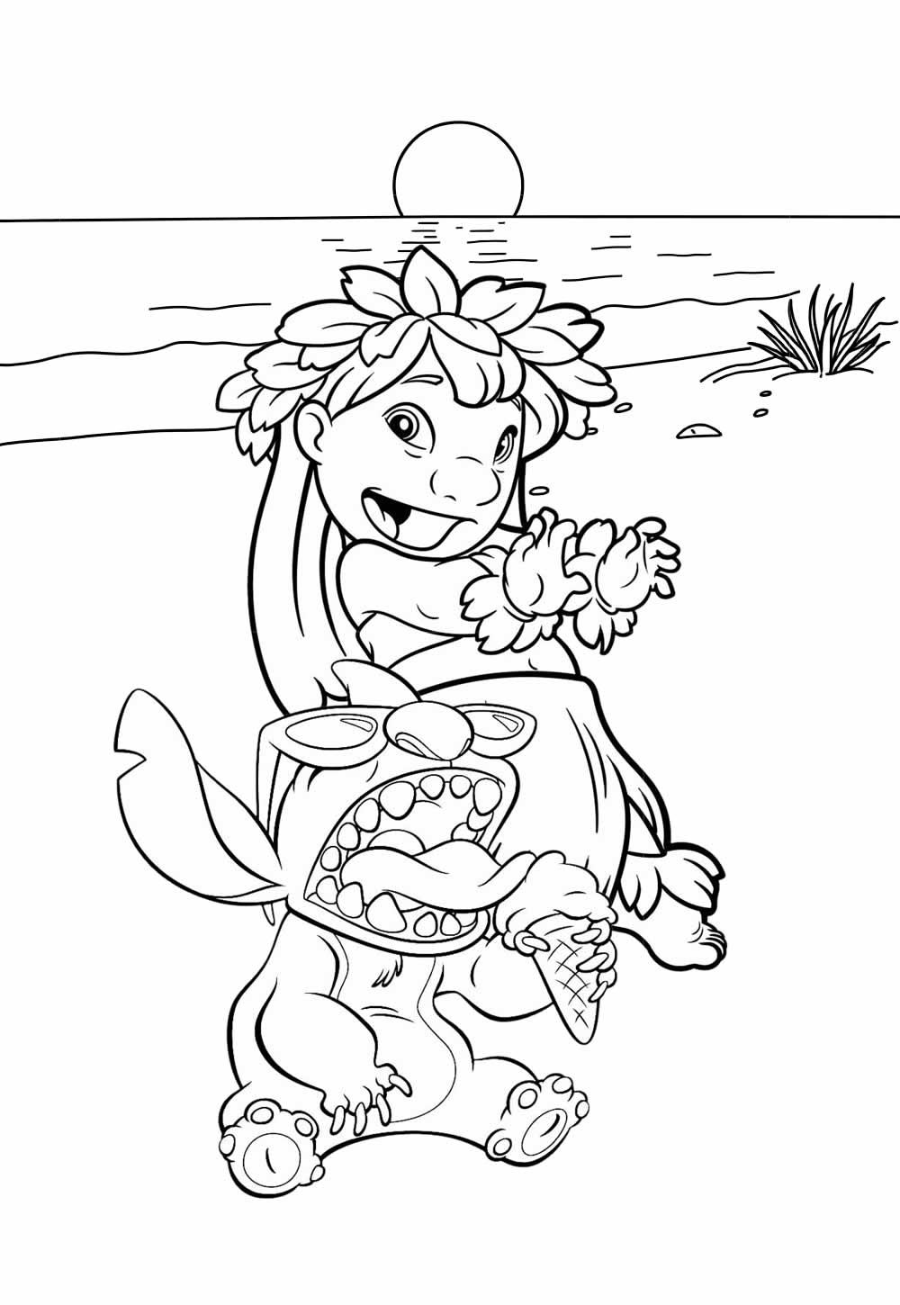 Desenho de Lilo e Stitch para pintar