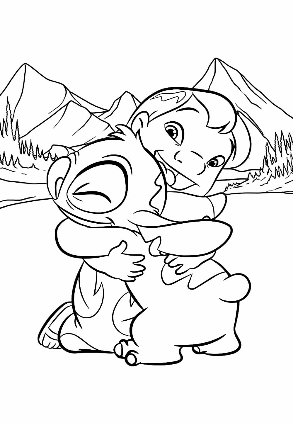 Desenho de Lilo e Stitch para pintar