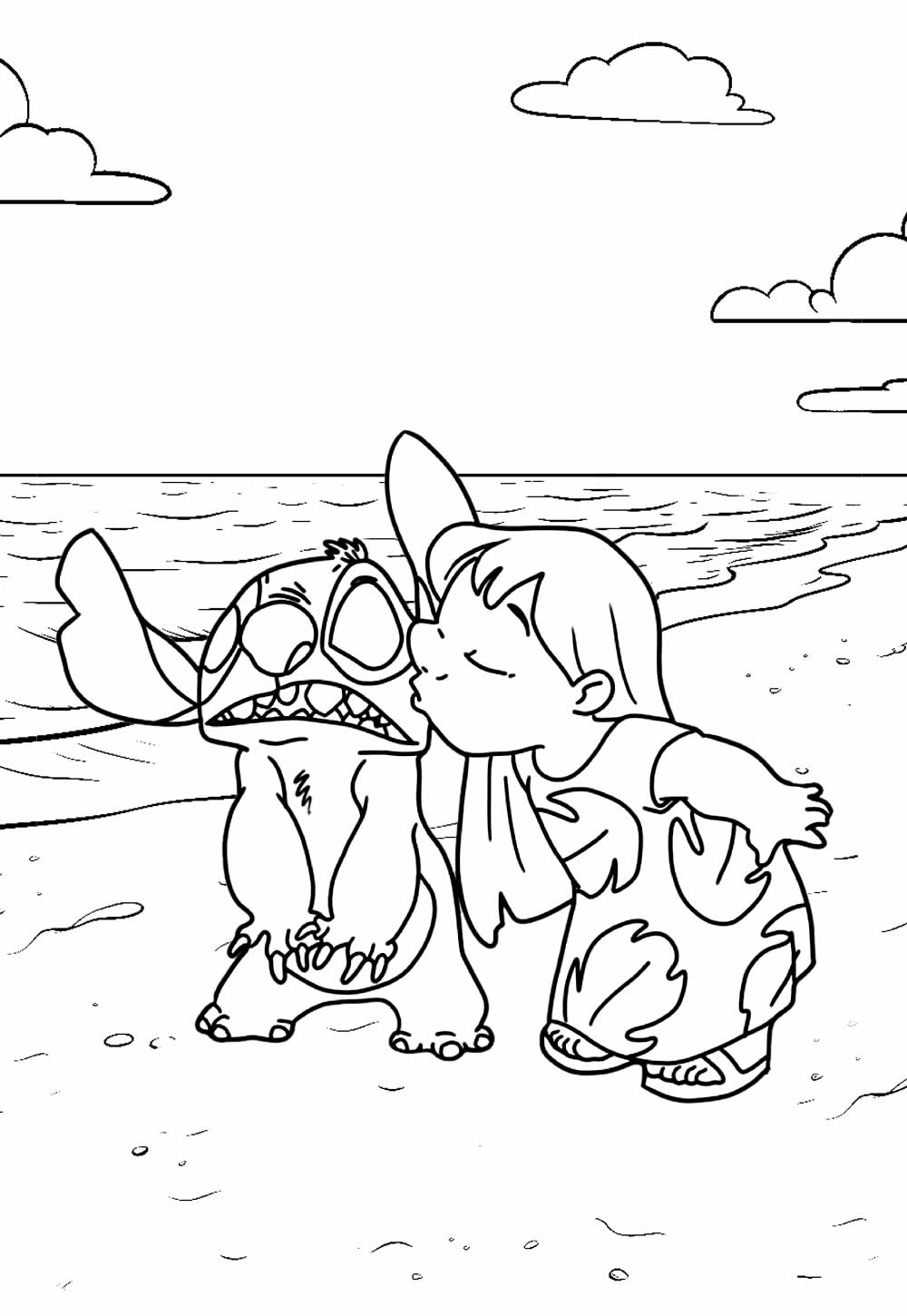 Desenho de Lilo e Stitch para imprimir