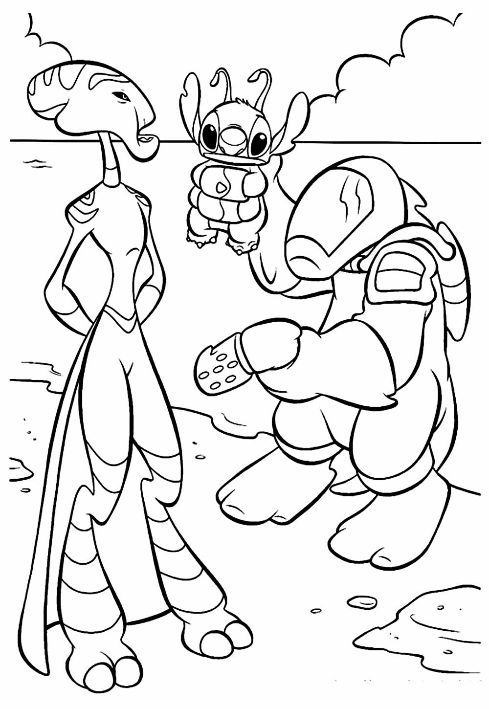 Desenho de Lilo e Stitch para colorir e pintar