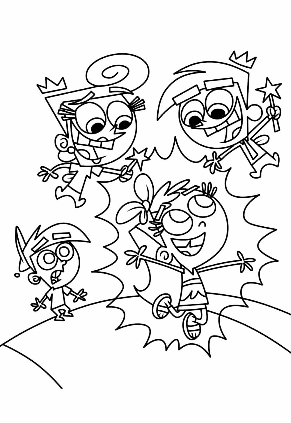 Desenhos dos Padrinhos Mágicos para pintar