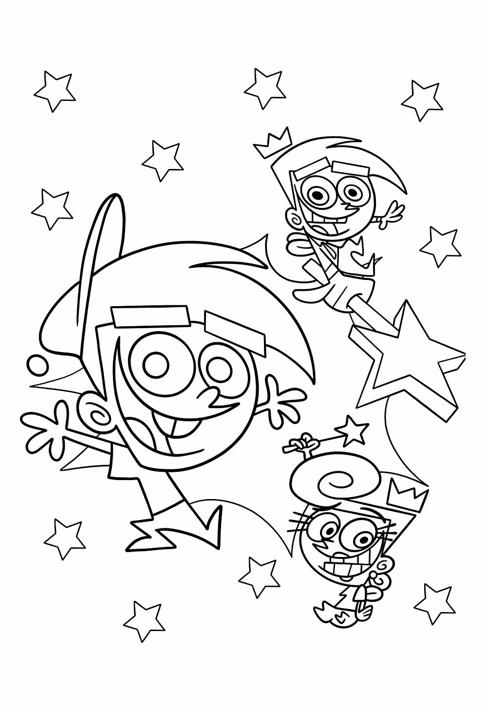 Os Padrinhos Mágicos para colorir