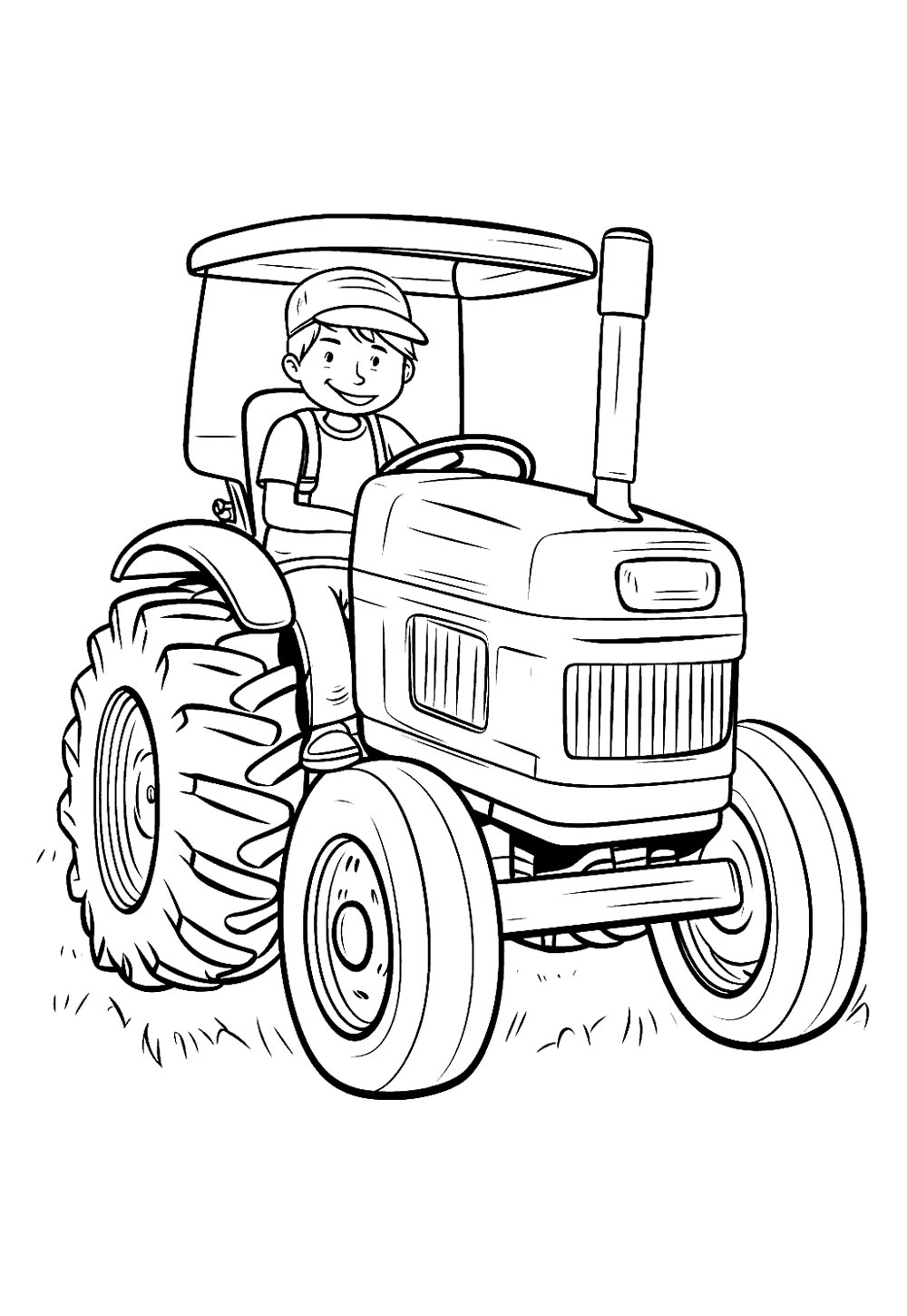 Desenho de Trator para pintar