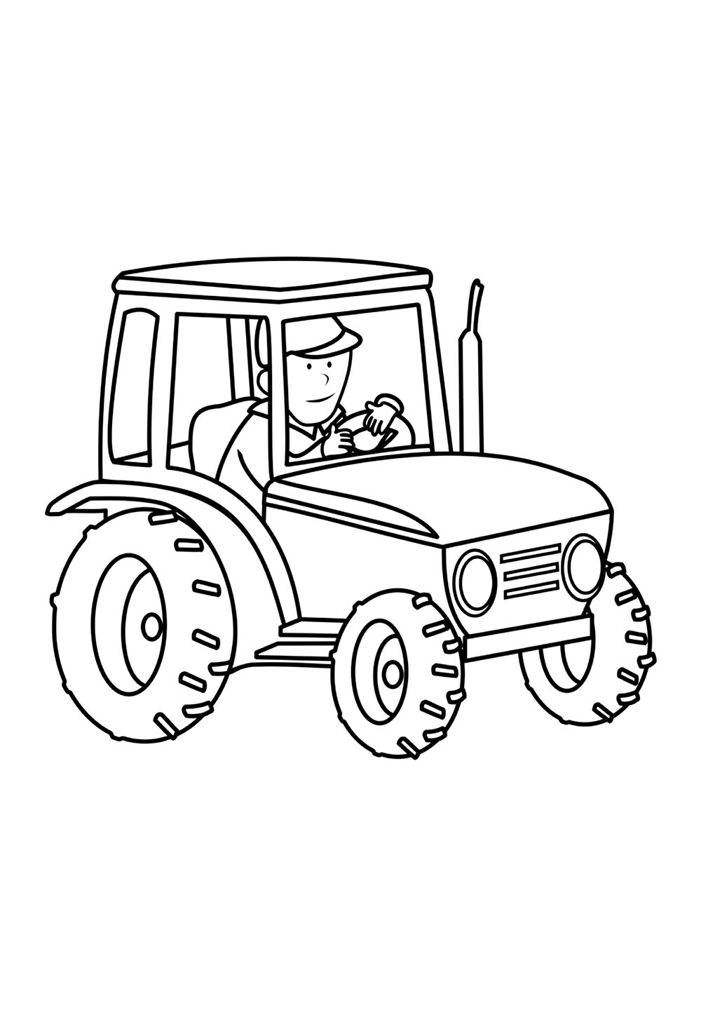 Desenho de Trator para colorir