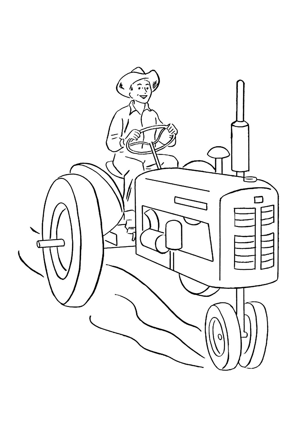 Desenho de Trator para colorir