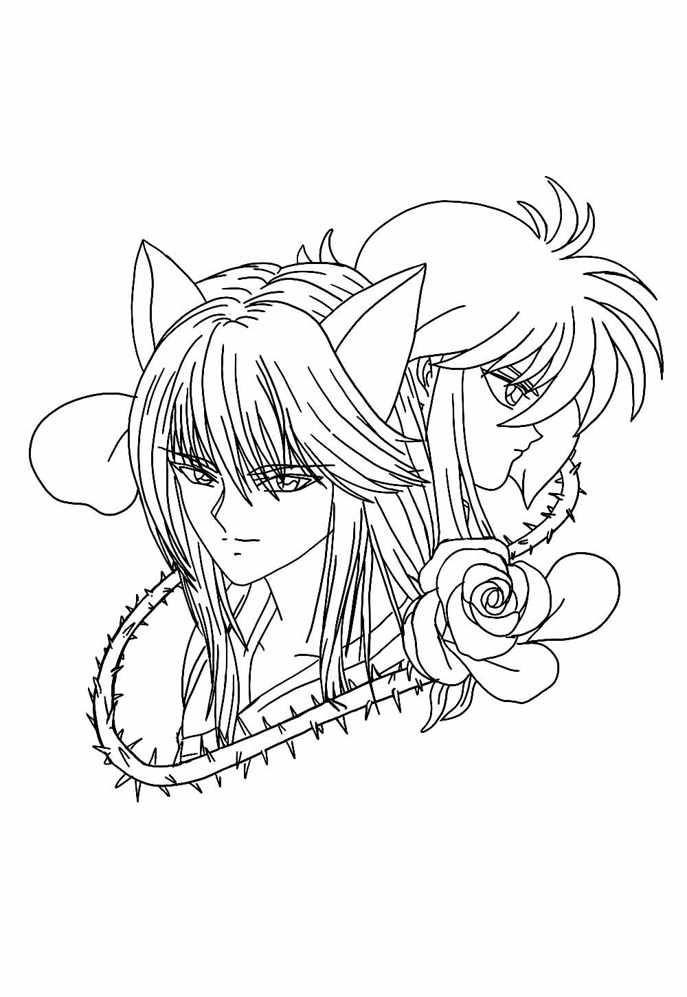 Desenho de Yu Yu Hakusho para pintar