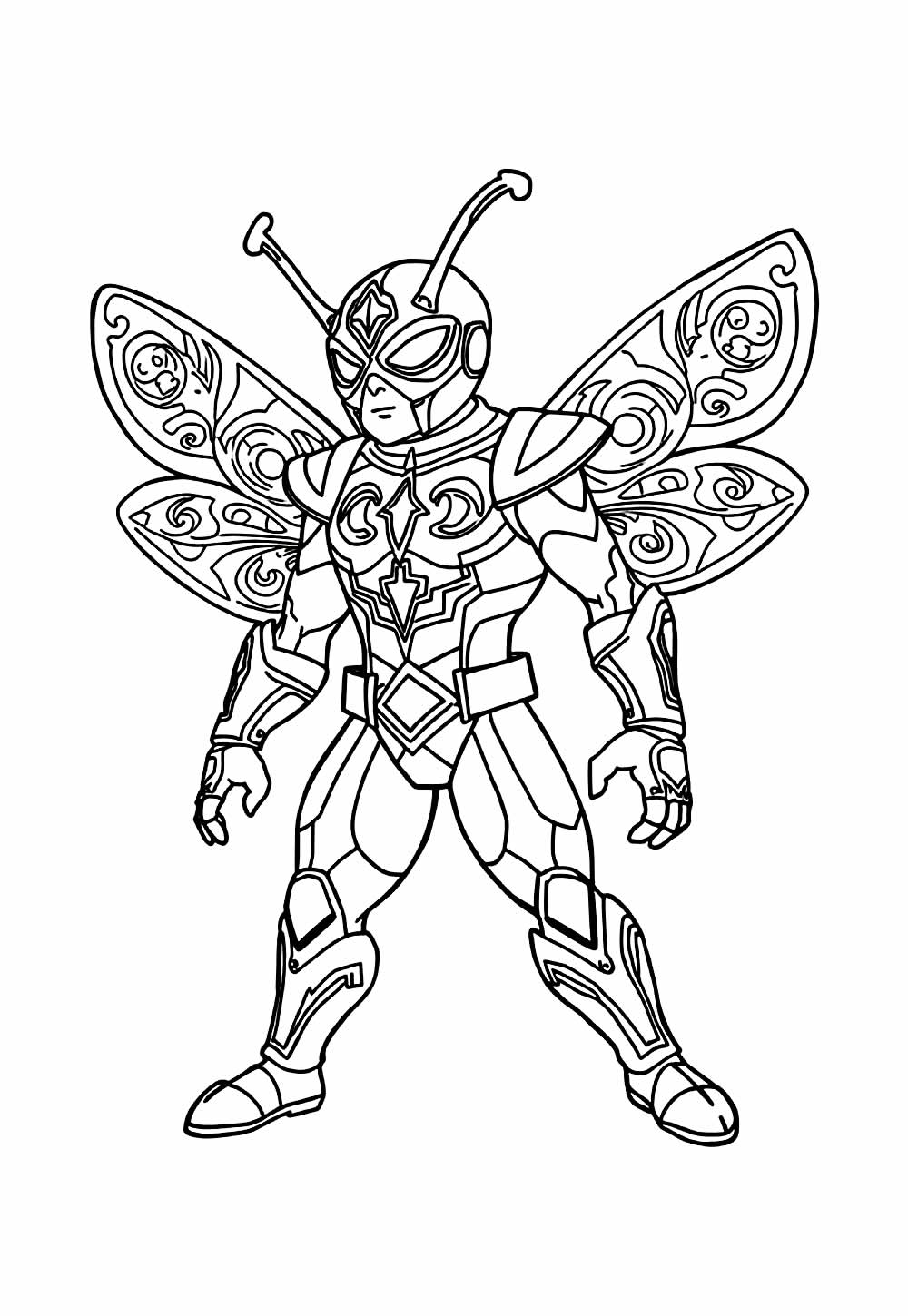 Desenhos do Besouro Azul para colorir e pintar