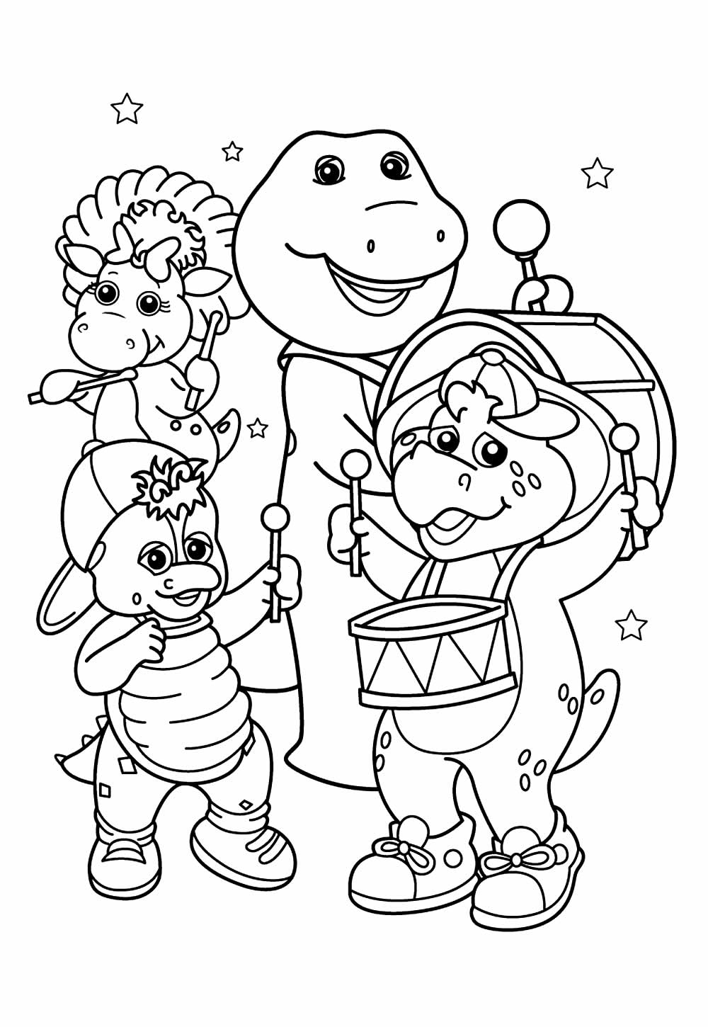 Desenho de Barney e Seus Amigos para colorir