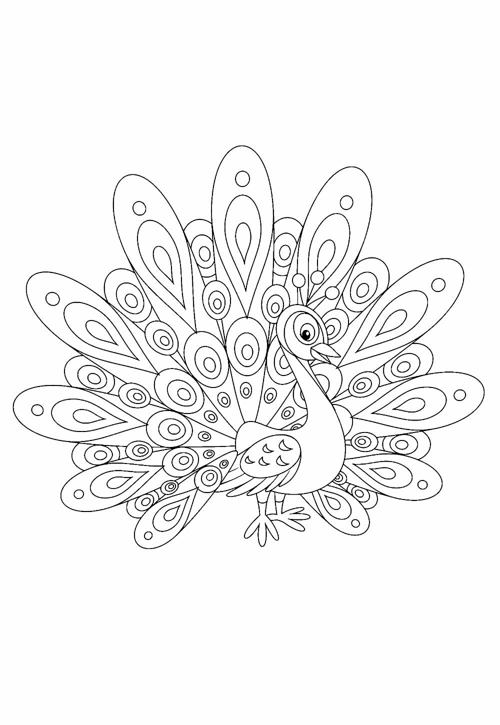 Desenho de Pavão para pintar