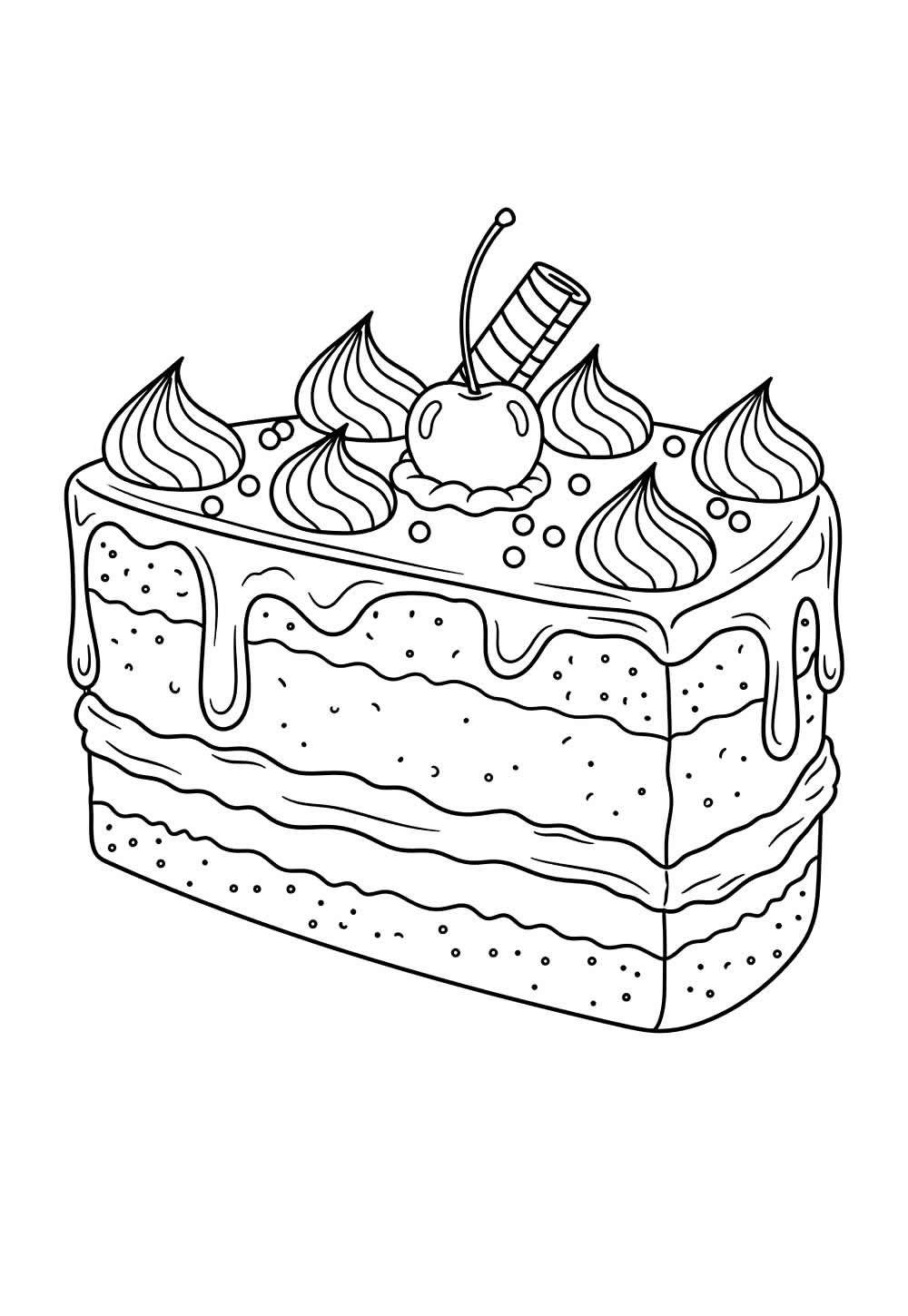 Desenhos de Bolo de Aniversário para pintar