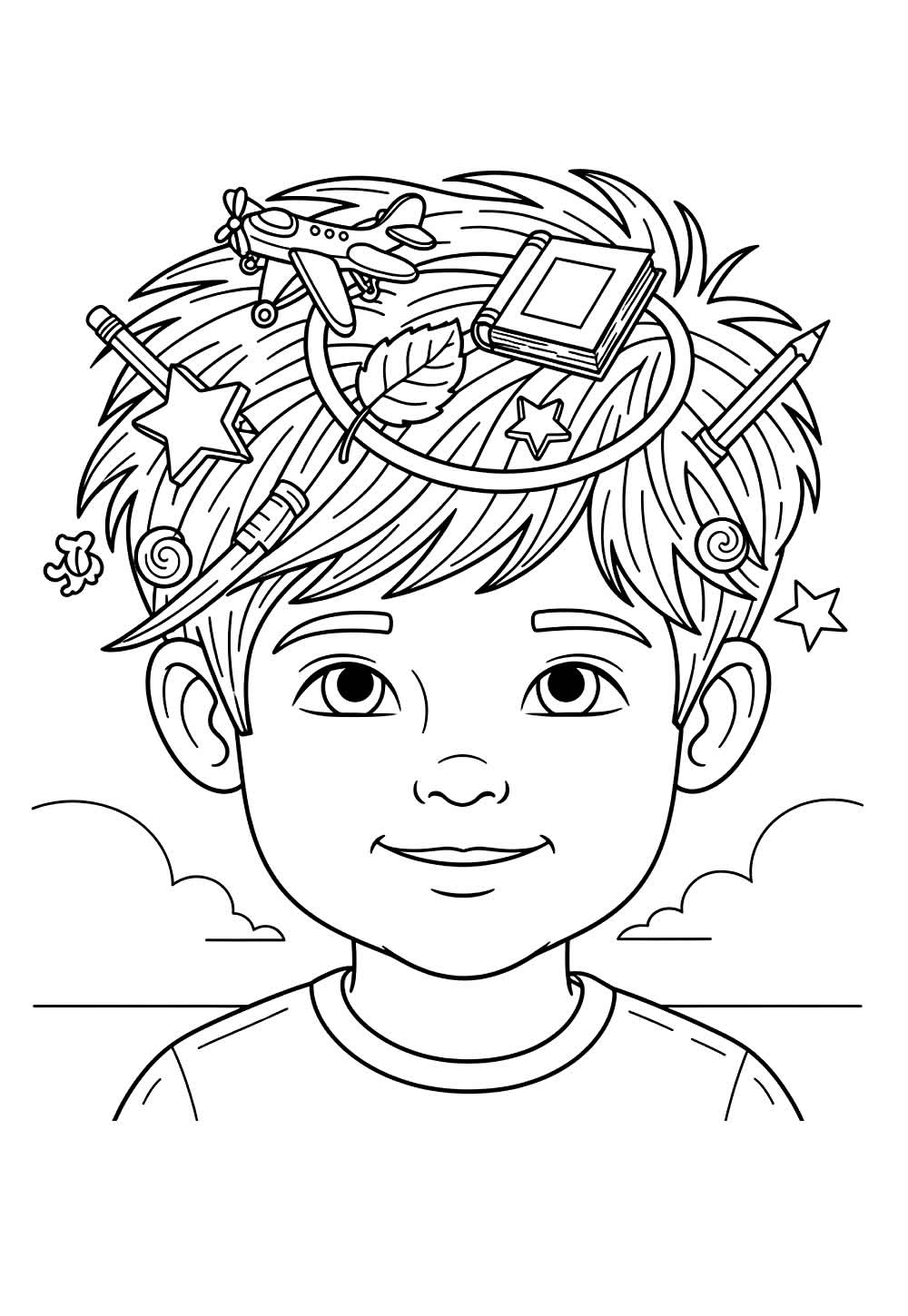 Desenho de Cabelo Maluco para colorir