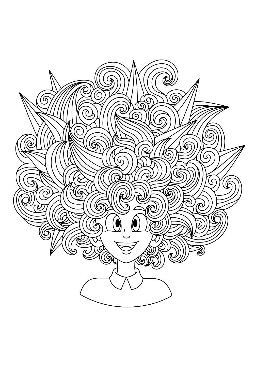 Cabelo Maluco para colorir