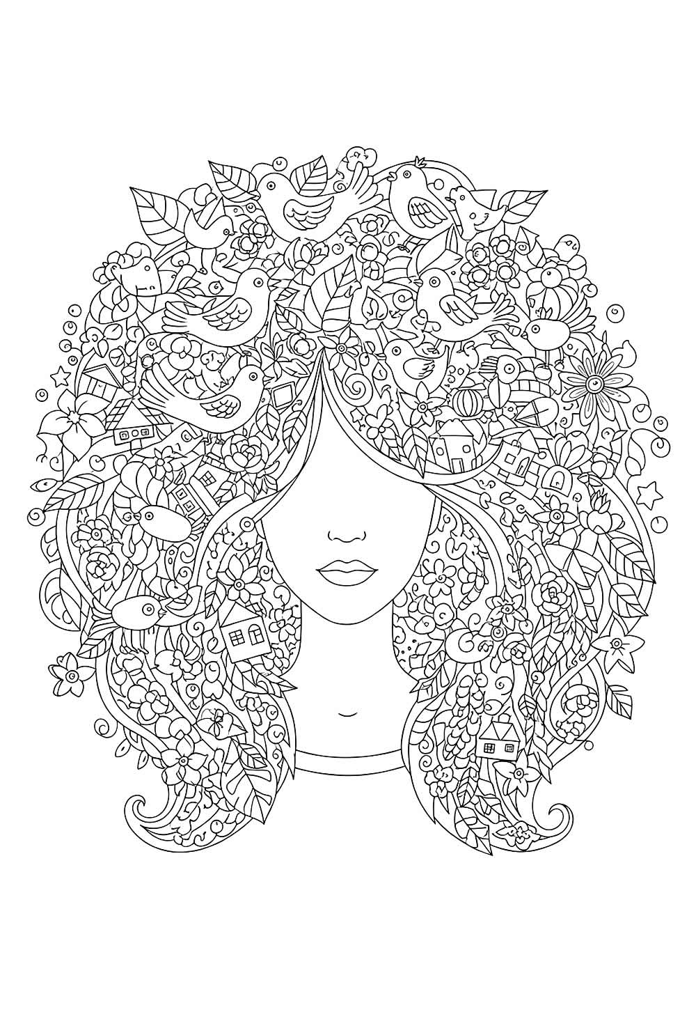 Cabelo Maluco para colorir