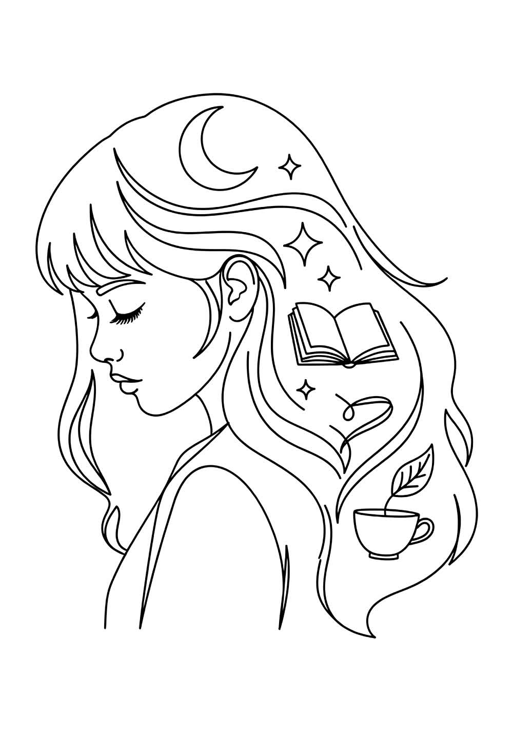 Desenho de Cabelo Maluco