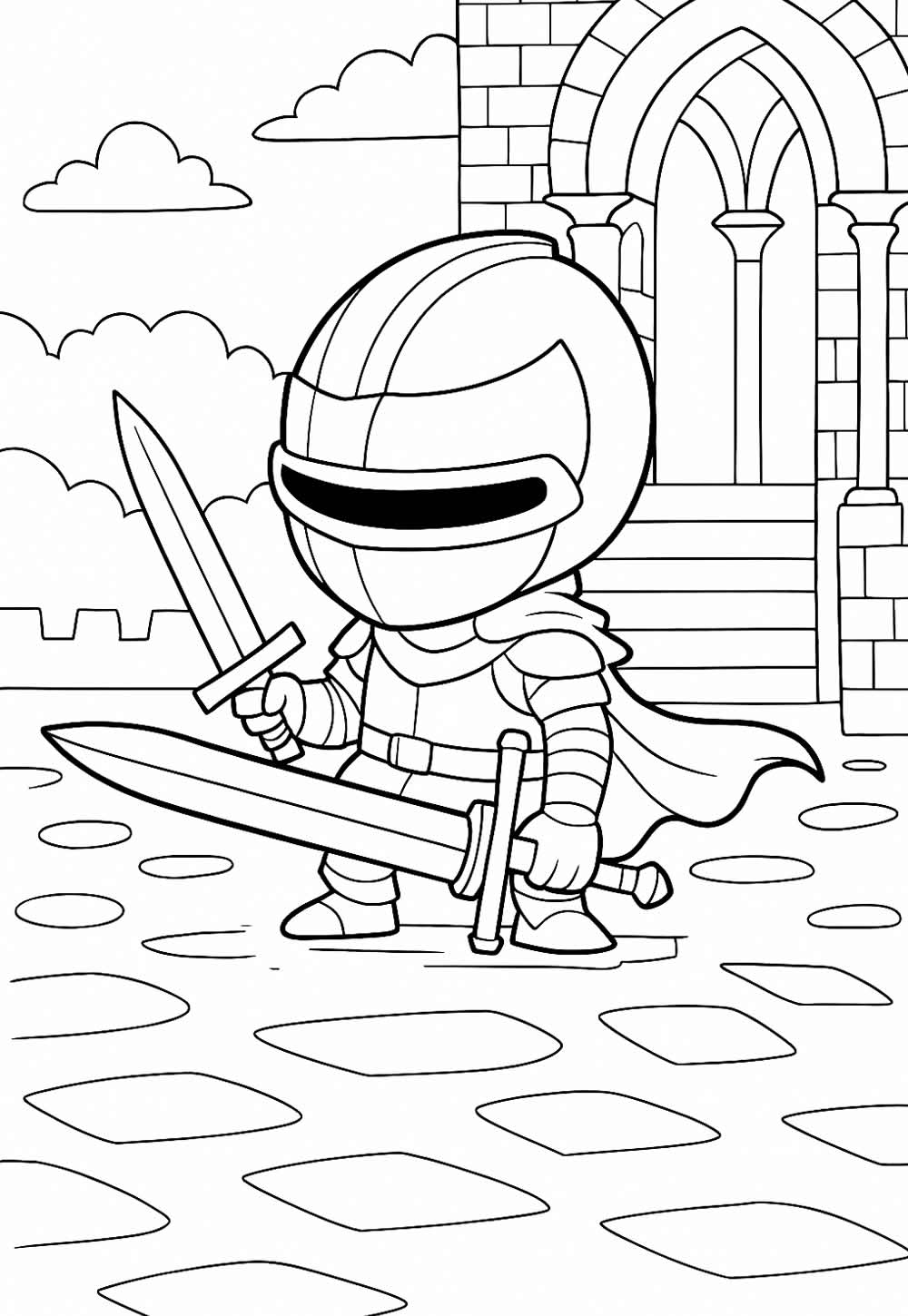Desenho de Cavaleiro para pintar