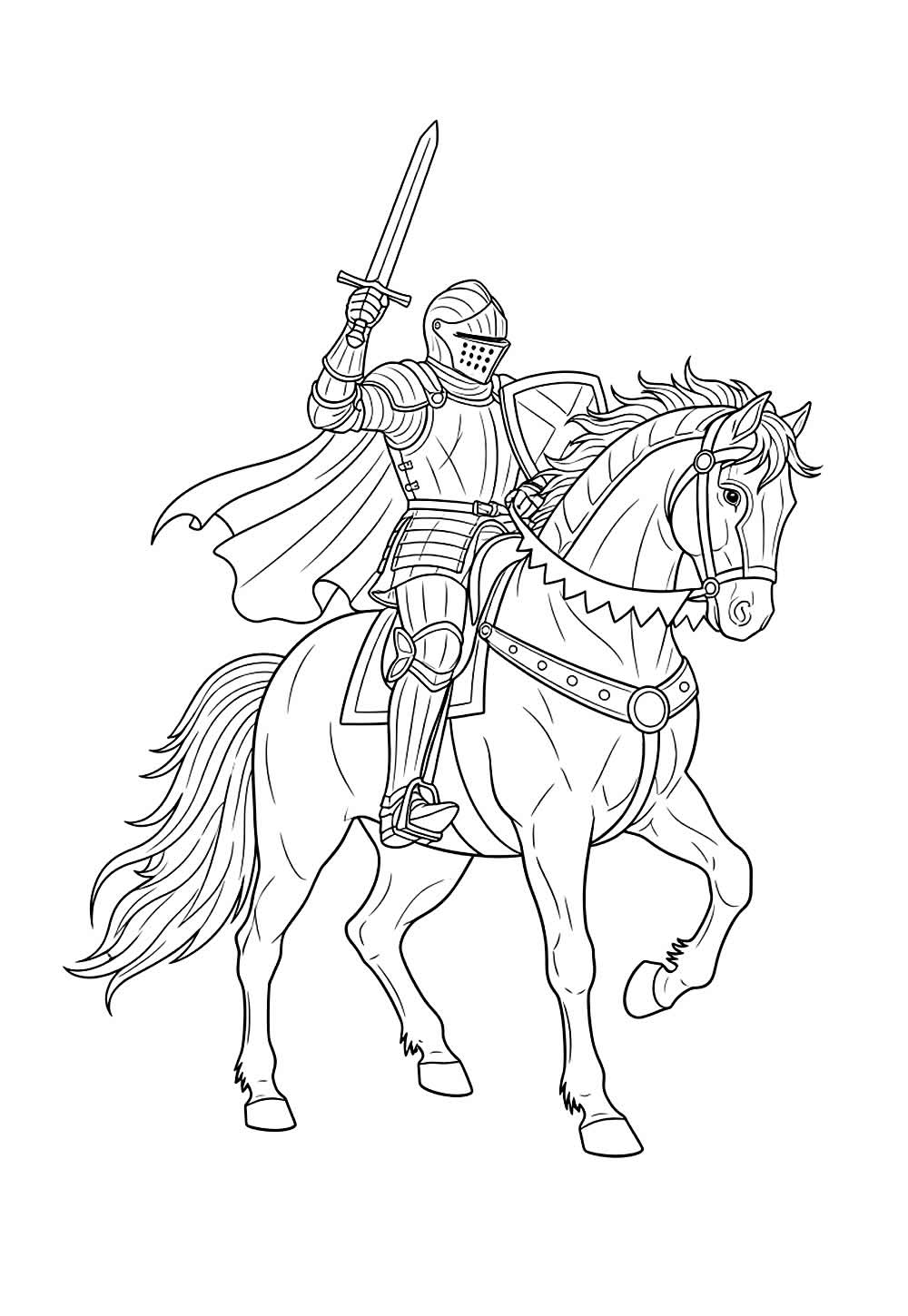 Desenho de Cavaleiro para pintar