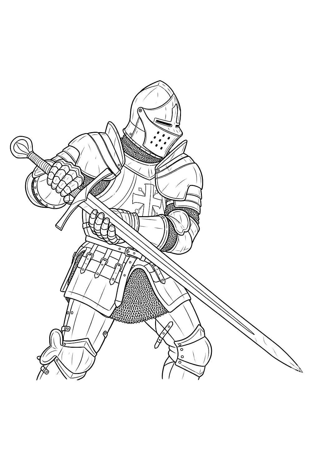 Cavaleiro para imprimir e colorir