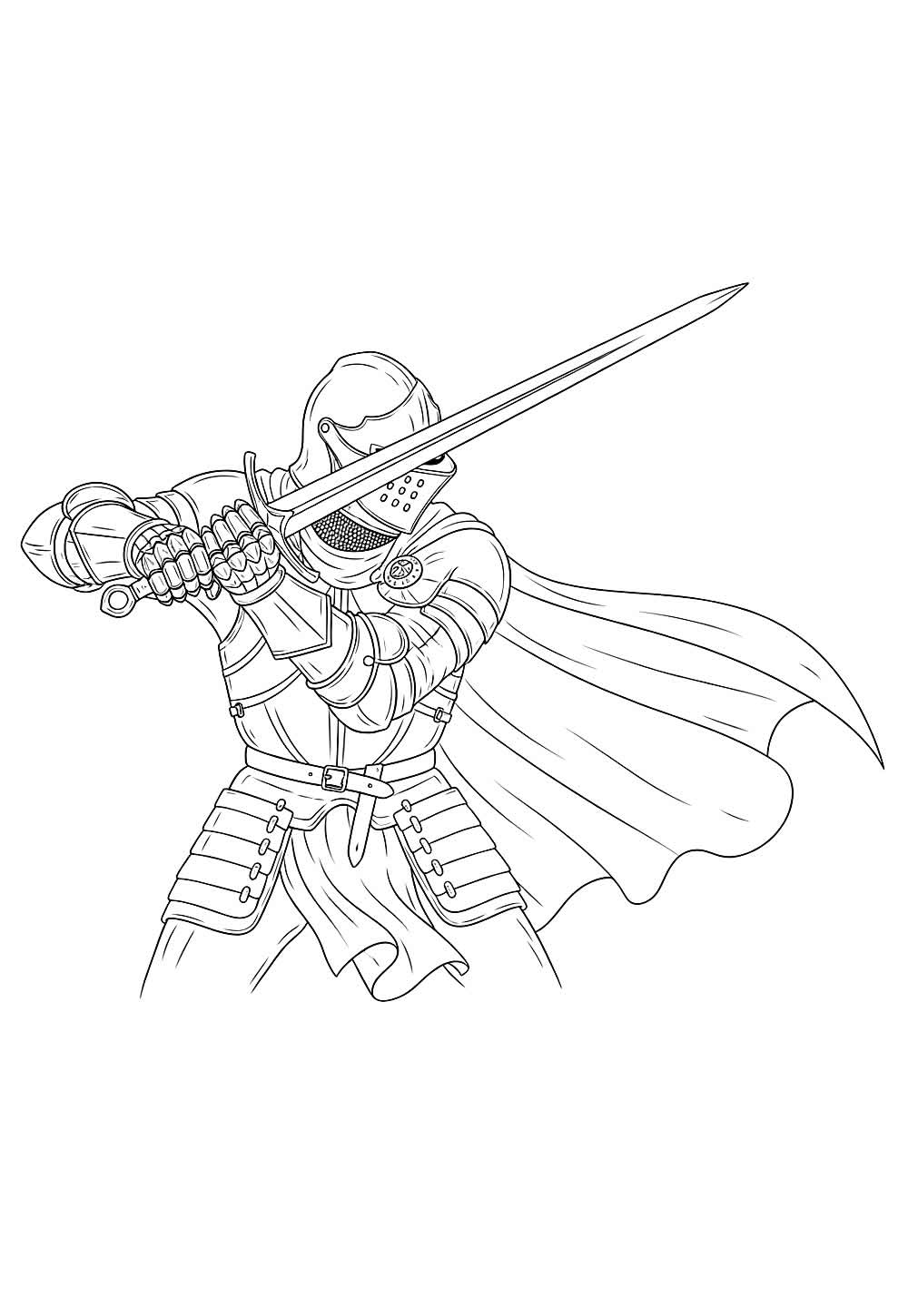 Cavaleiro para imprimir e pintar