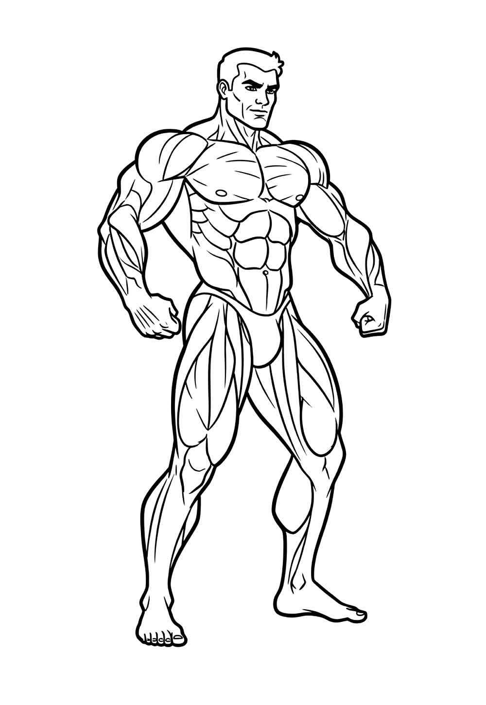 Desenho de Homem Forte para colorir