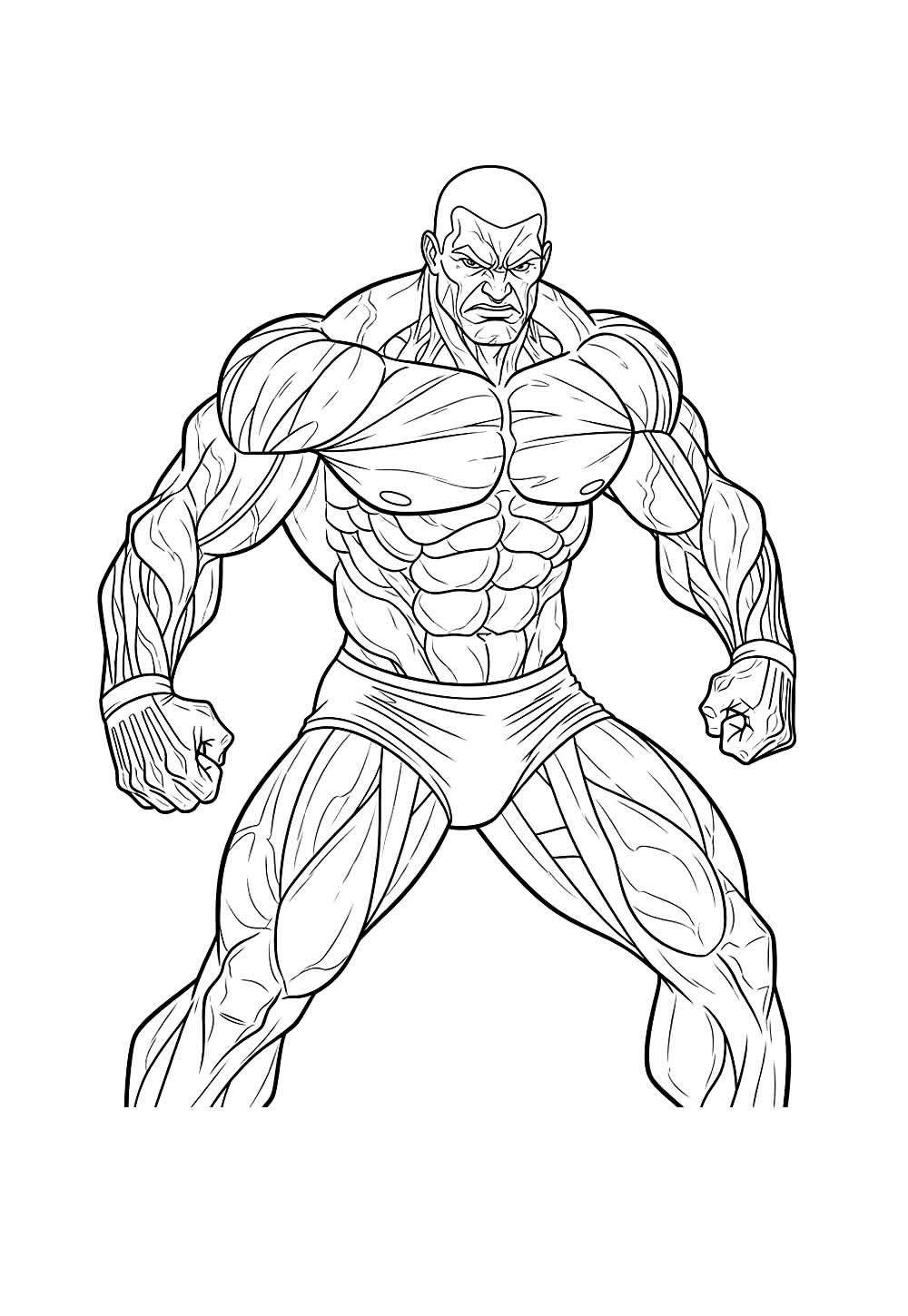 Desenho de Homem Forte para pintar
