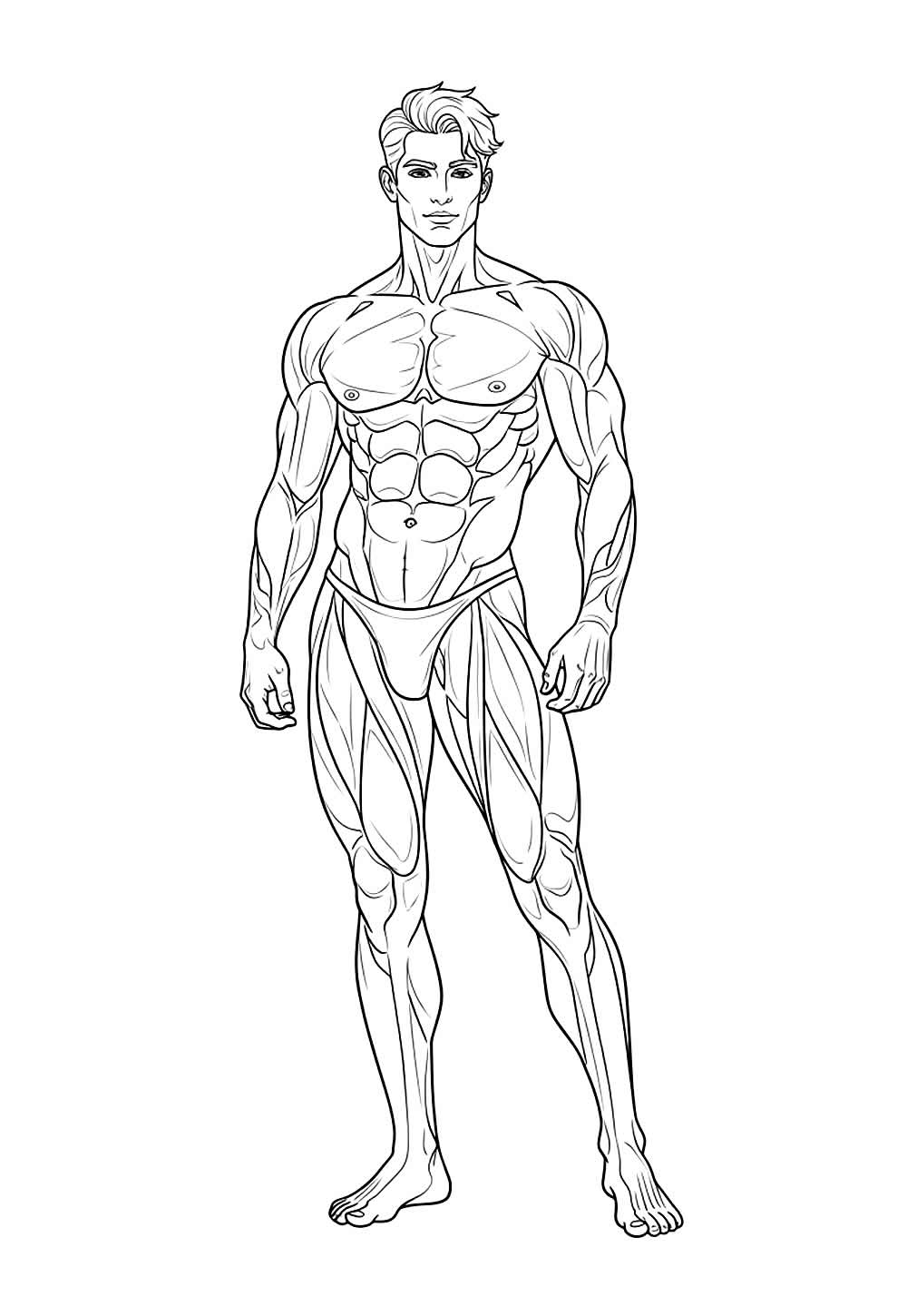 Homem Forte para pintar e colorir - Desenho