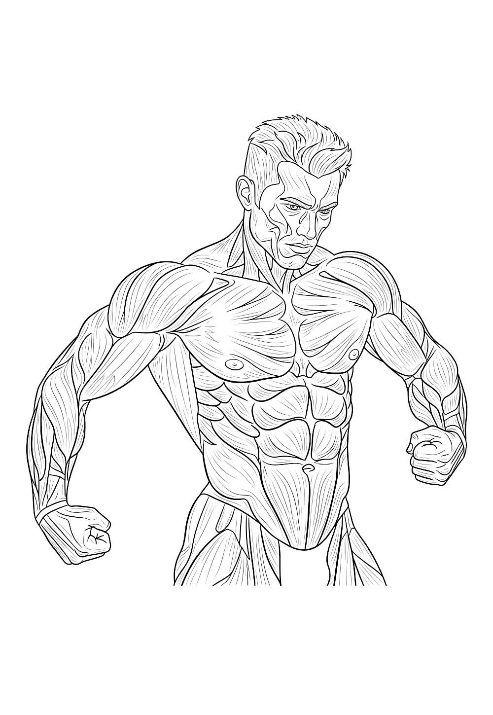Desenho de Homem Forte para colorir