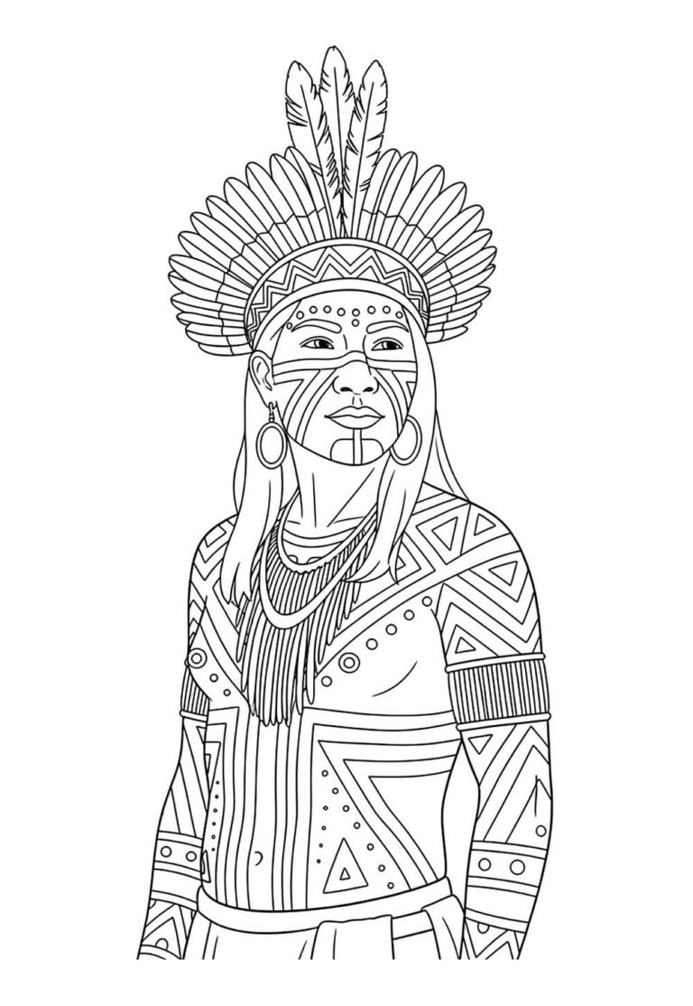 Desenhos de Índio para Colorir e Pintar - Tudo Para Colorir