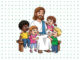 Desenhos de Jesus com as Crianças para colorir