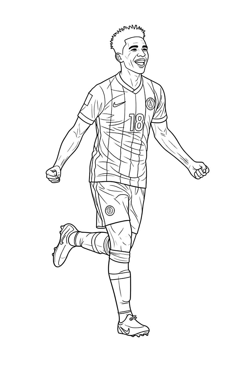 Desenho de Lamine Yamal para imprimir e colorir