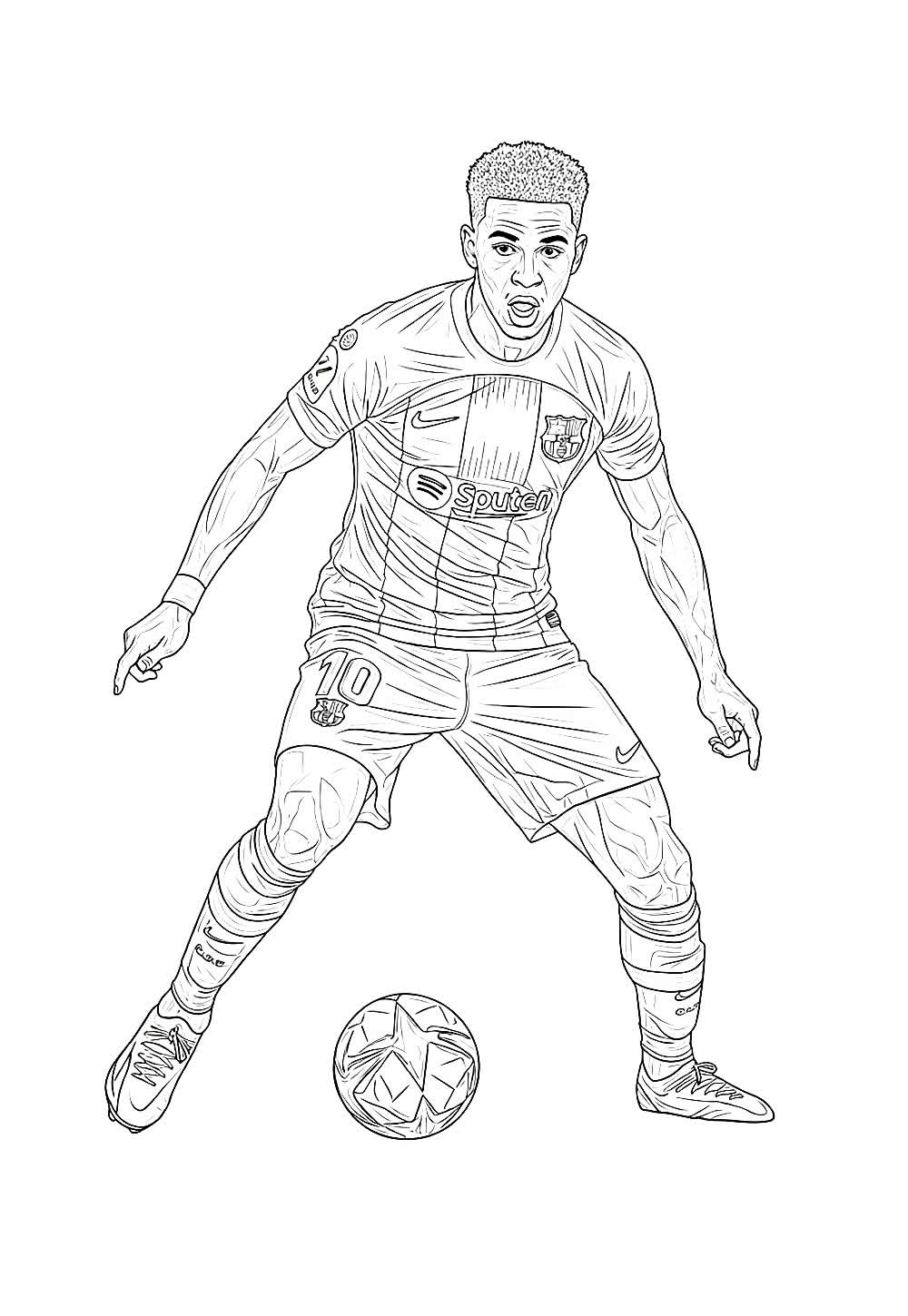 Lamine Yamal para imprimir e colorir