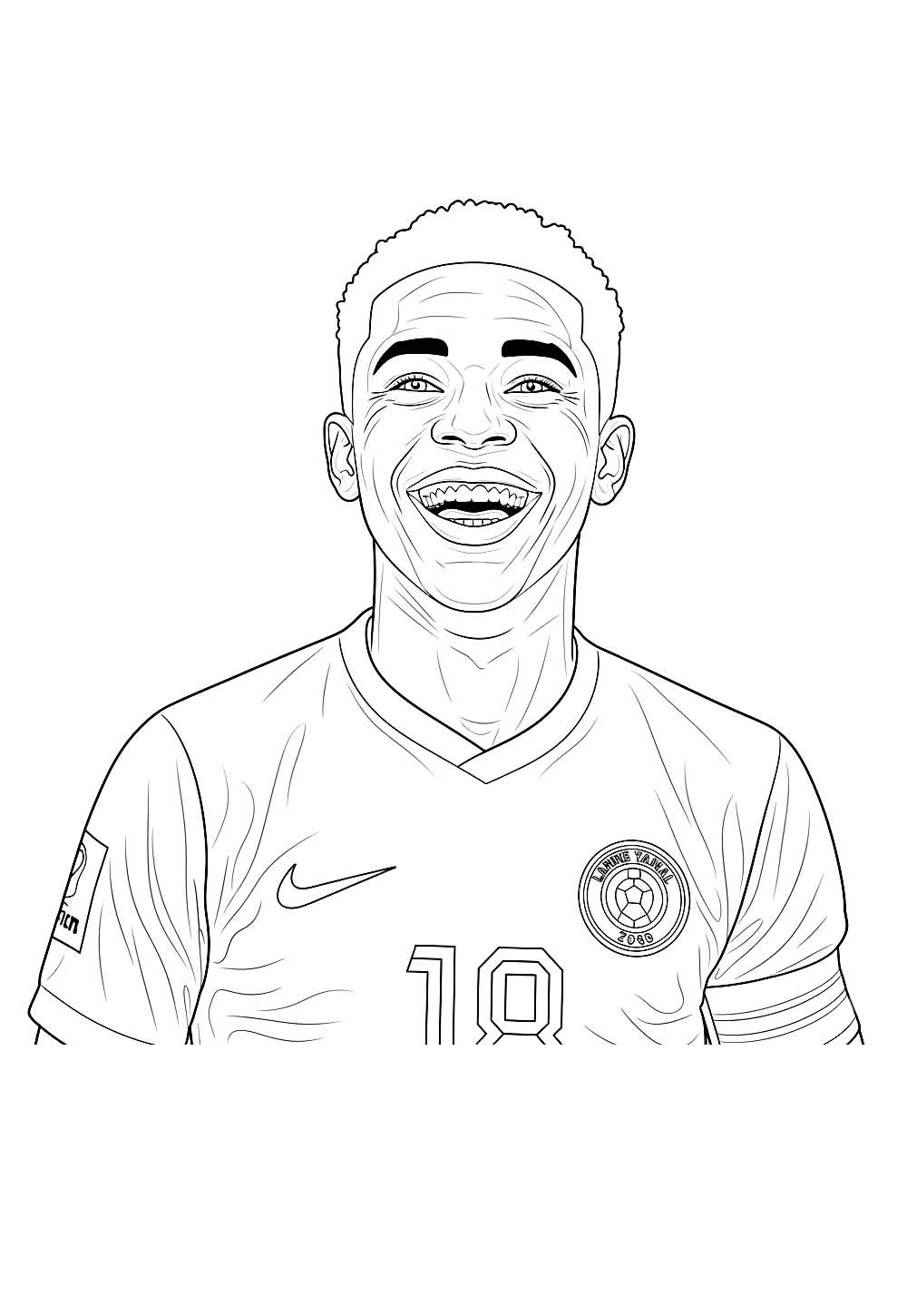 Desenho de Lamine Yamal para colorir