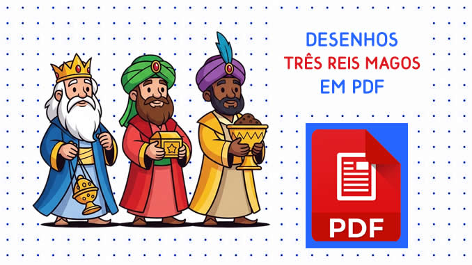 Desenhos dos Três Reis Magos em PDF