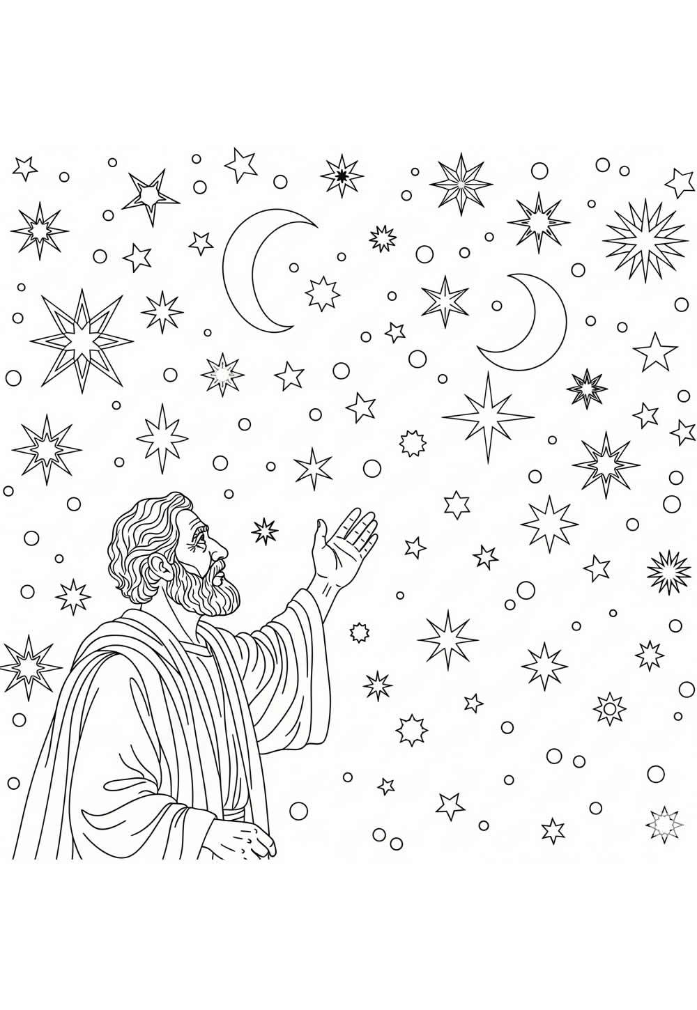 Desenho de Abraão para imprimir