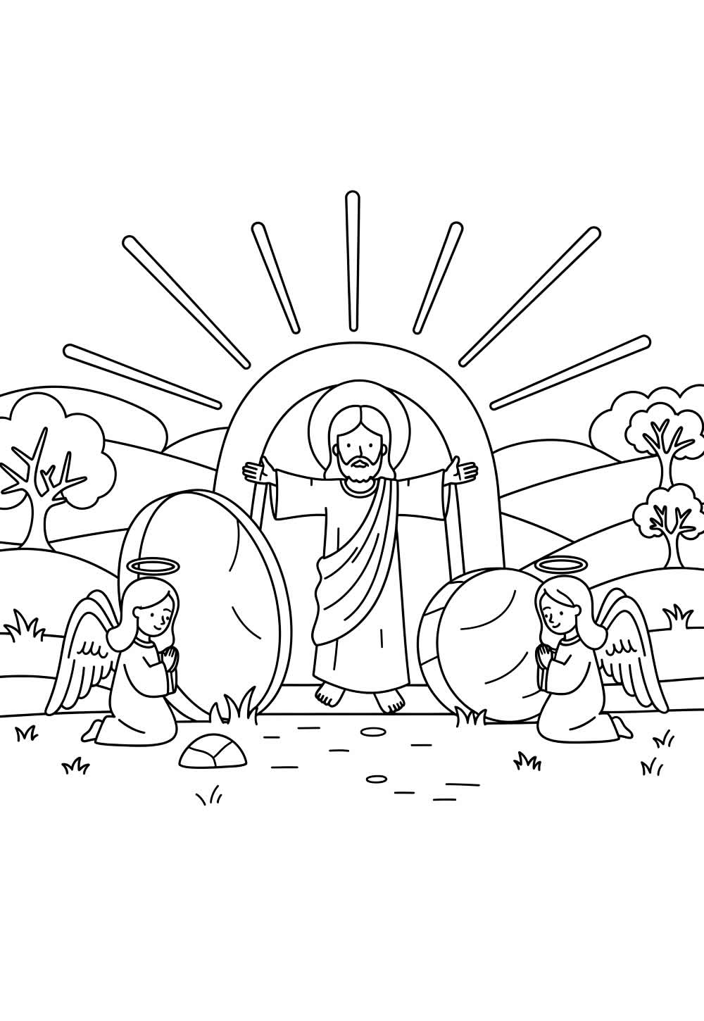 Desenho da Ressurreição de Cristo para pintar