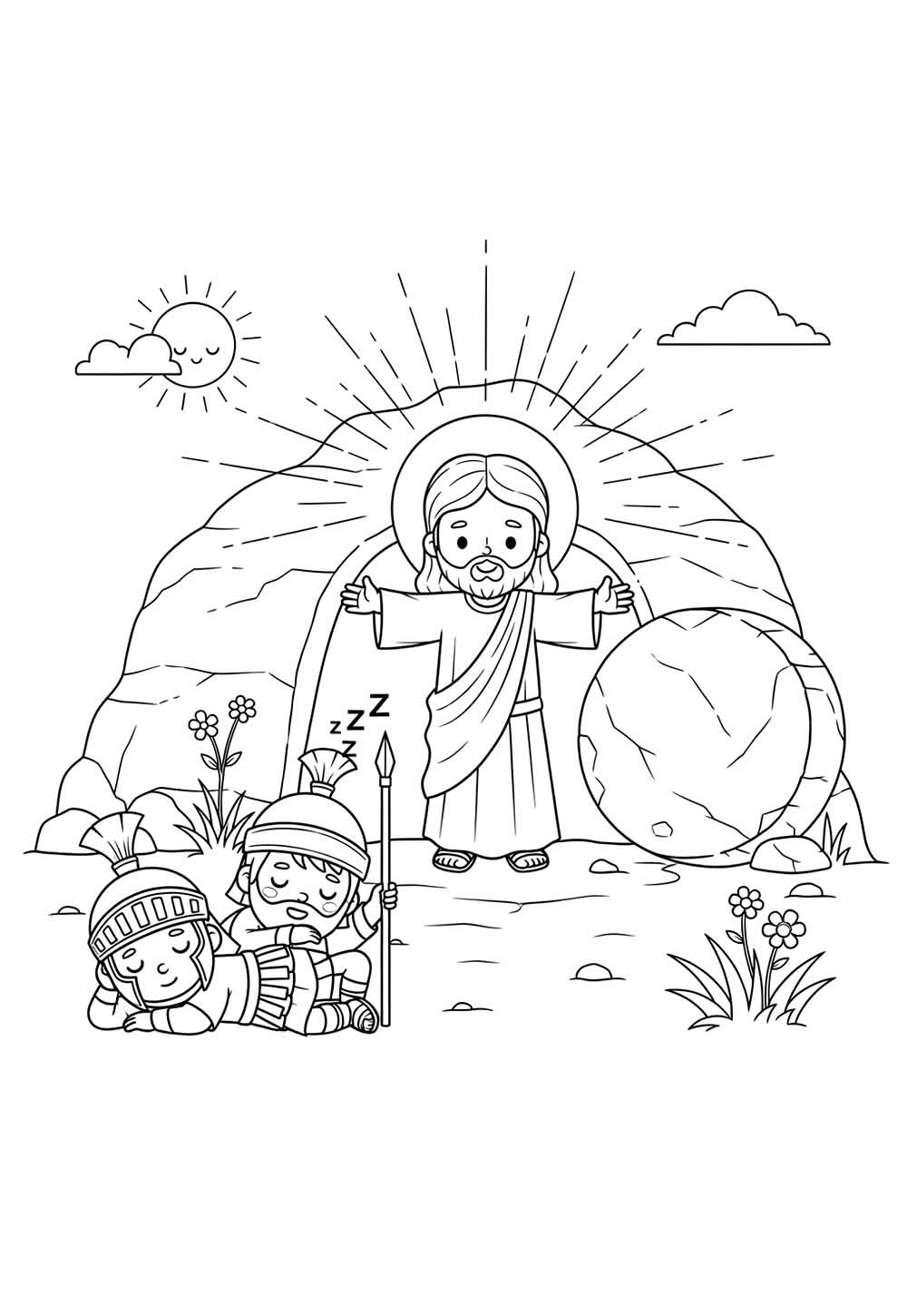 Desenho da Ressurreição de Cristo para imprimir