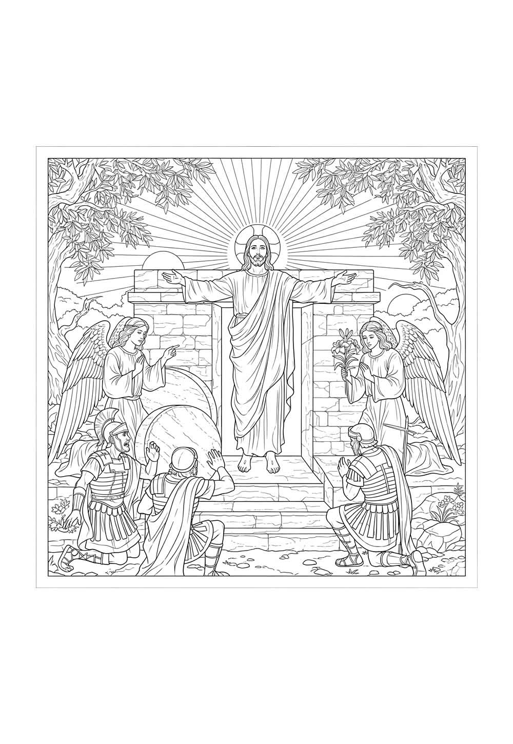 Desenho da Ressurreição de Cristo para pintar
