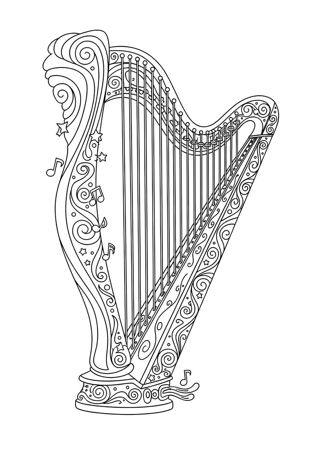 Desenho de Arpa para colorir